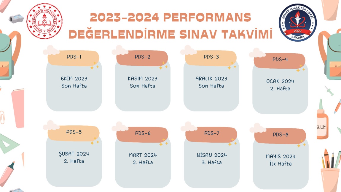 Performans Değerlendirme Sınav (PDS) Takvimimiz 2023-2024